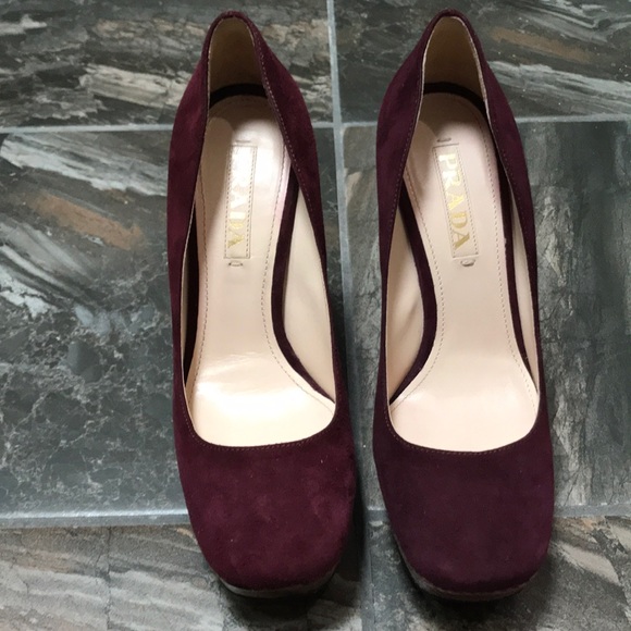 Like New Prada Suede/Snakeskin Platforms - Picture 3 of 8